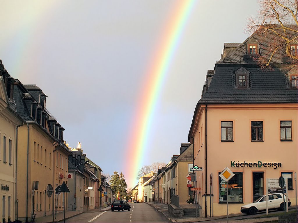 Scheibenberg - B101 mit Regenbogen by JHeie