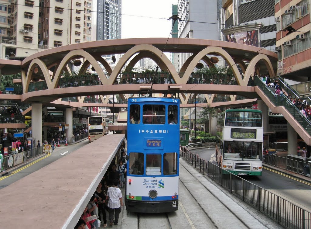 Hong Kong Causeway Bay - Circular Footbridge by Peter F C Mok