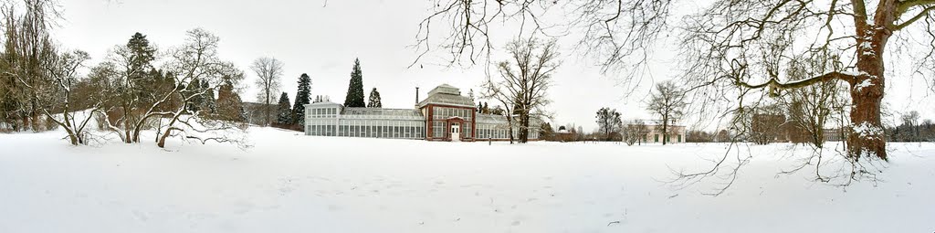 Winter 2010 Gewächshaus im Schnee ein Panorama by Andreas Schwind