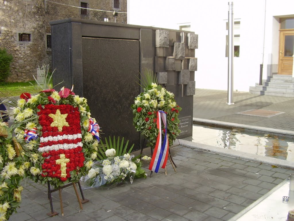 Ogulin, monument in honor to Croatian defenders who died in homeland war by Marijan Kirin