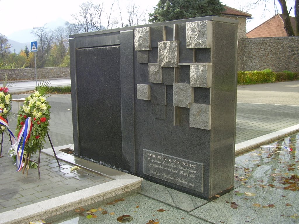 Ogulin, monument in honor to Croatian defenders who died in homeland war by Marijan Kirin