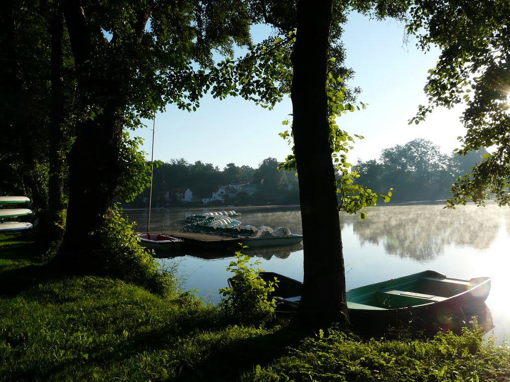 Polska_Łagów Lubuski (Lagow)_lake Jezioro Łagówskie (Lagower See)_pedal boats in the morning light_P1160388.JPG by George Charleston