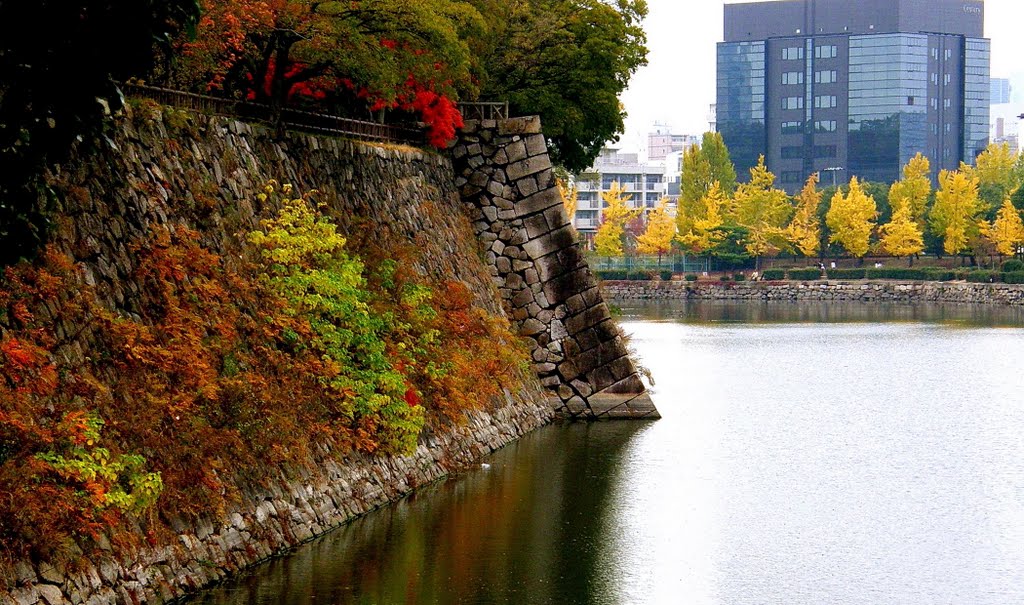 大阪城 北內濠 moat,Osaka Castle,Osaka,Japan by Percy Tai  漆園童