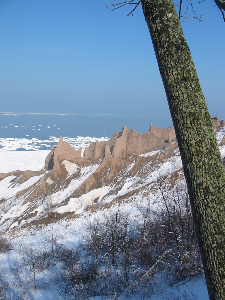 Chimney Bluffs in Winter by mikeholdsworth