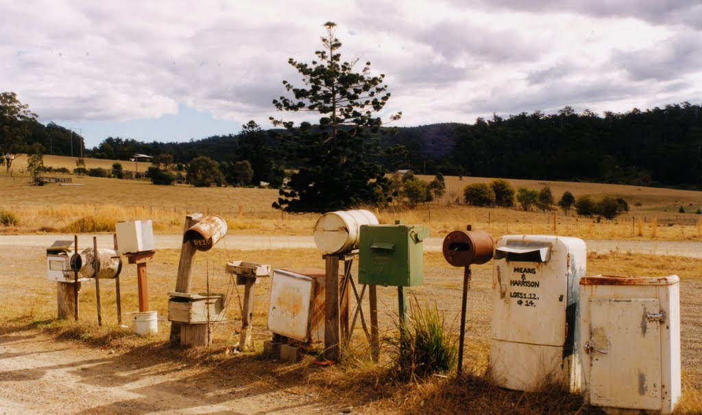 A dozern mailboxes, c1998 by snucklepuff