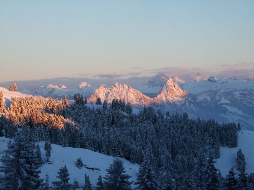 Rigi - walk to Rigi First Train Stop - Mts. Great 1898 m and Small Mythen - 1811 m by Angelabinu