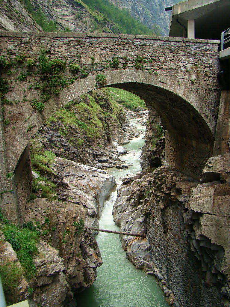 The old Bridge of Gondo ..................... (crossing the Alps in 8 days .. 6th Day) by Obydias