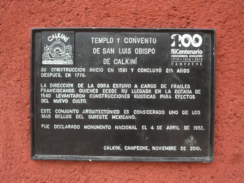 Placa conmemorativa de la Iglesia Sn. Luis Obispo by Miguel S. Espinosa V…