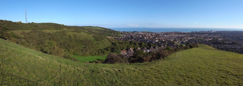 Folkestone from Wingate hill by Derek Rye