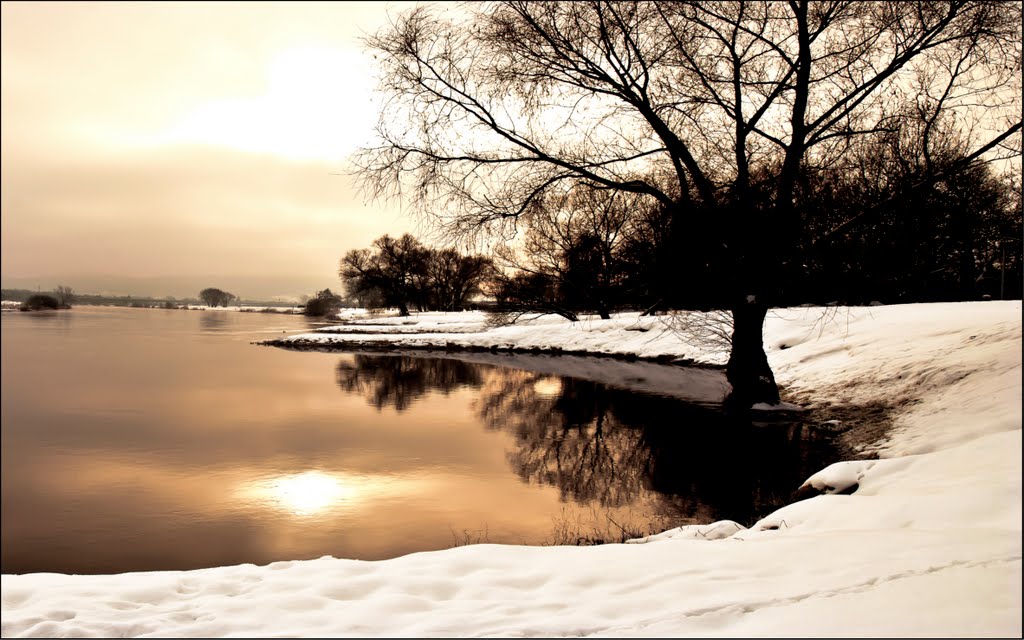 Winter-Weser-Sonne by Michael Sandvoß