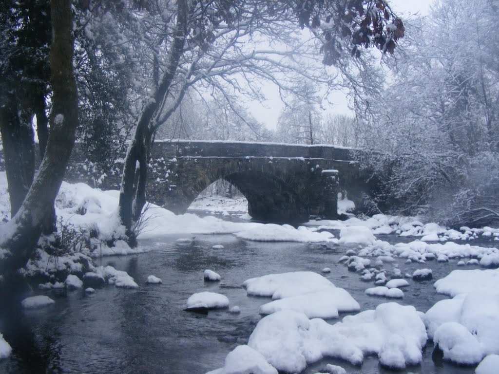 Skelwith Bridge in the Snow by Anthony Elliott