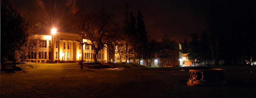 Los Gatos High School night pano by xelanil