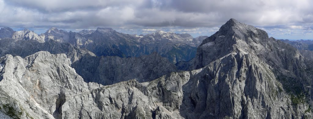 Jalovec 2645m from Mangart 2677m. September 2009. by biofa78