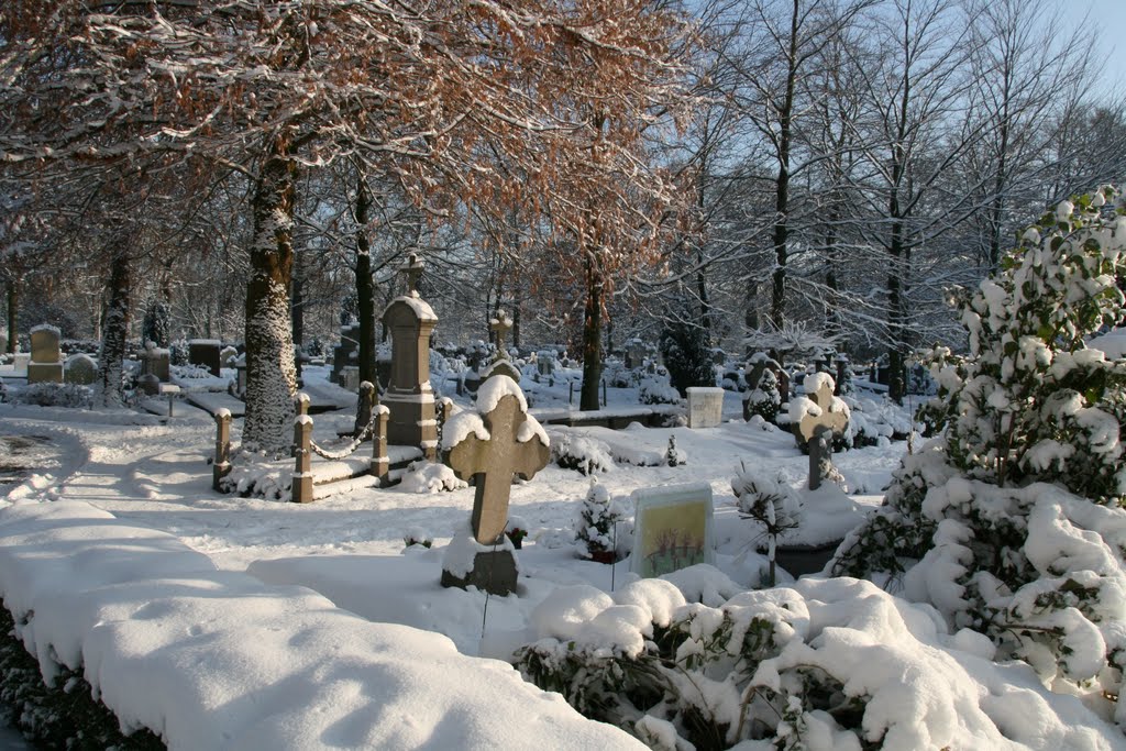 Besneeuwde graven op de St Barbara, Utrecht. by Carl030nl