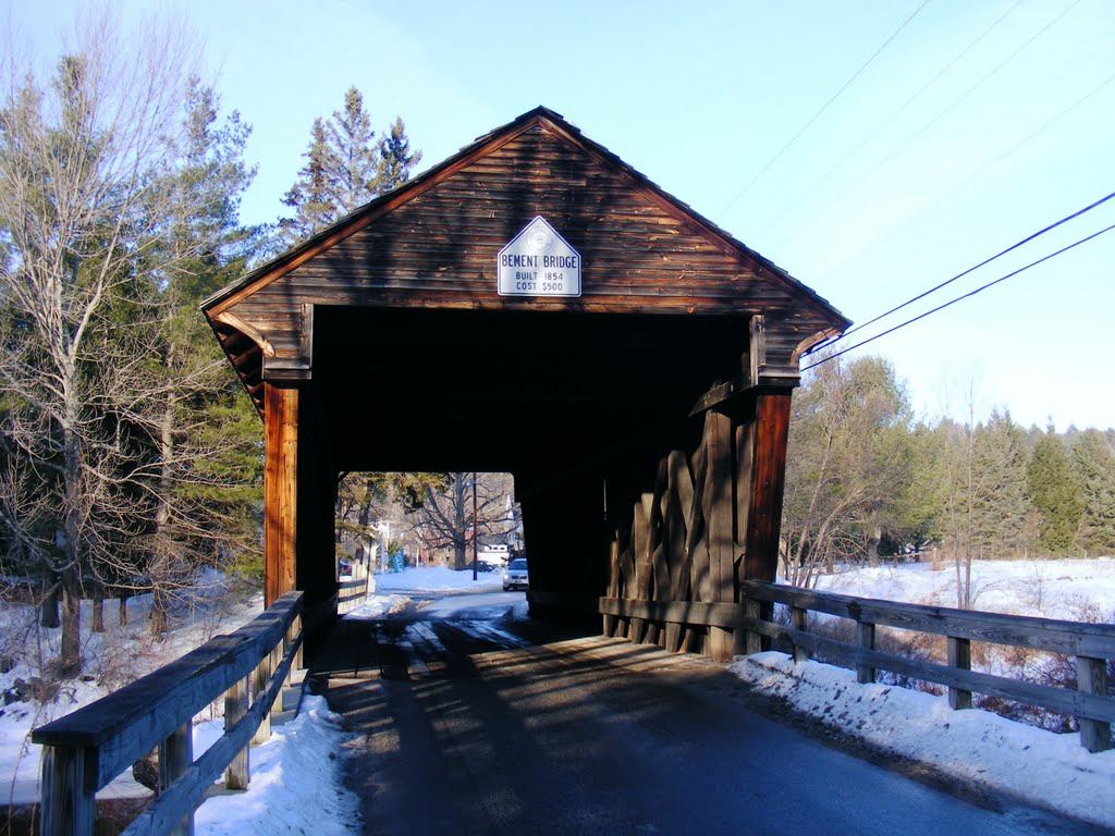 Bradford's Covered Bridge in the winter time. by JB The Milker