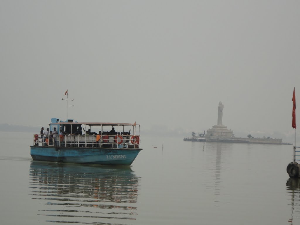 View Of Buddha Statue From Lumbini Park by sivaram3794