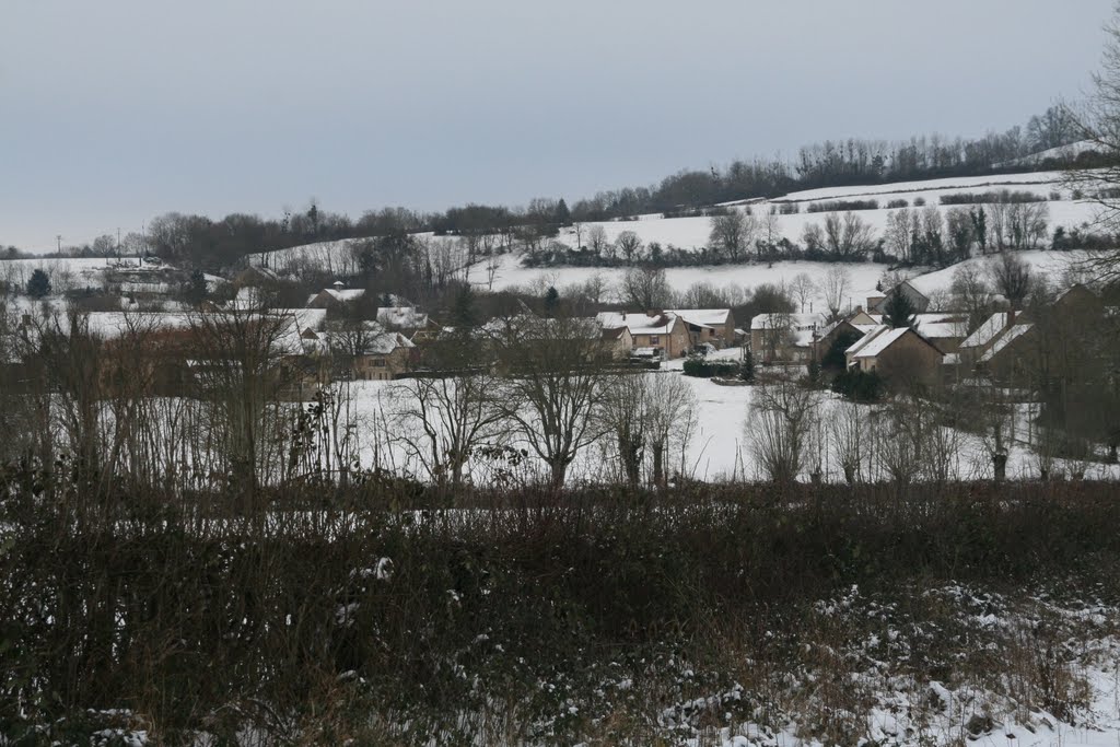 Vue sur Montoillot, sous la neige by Cort'