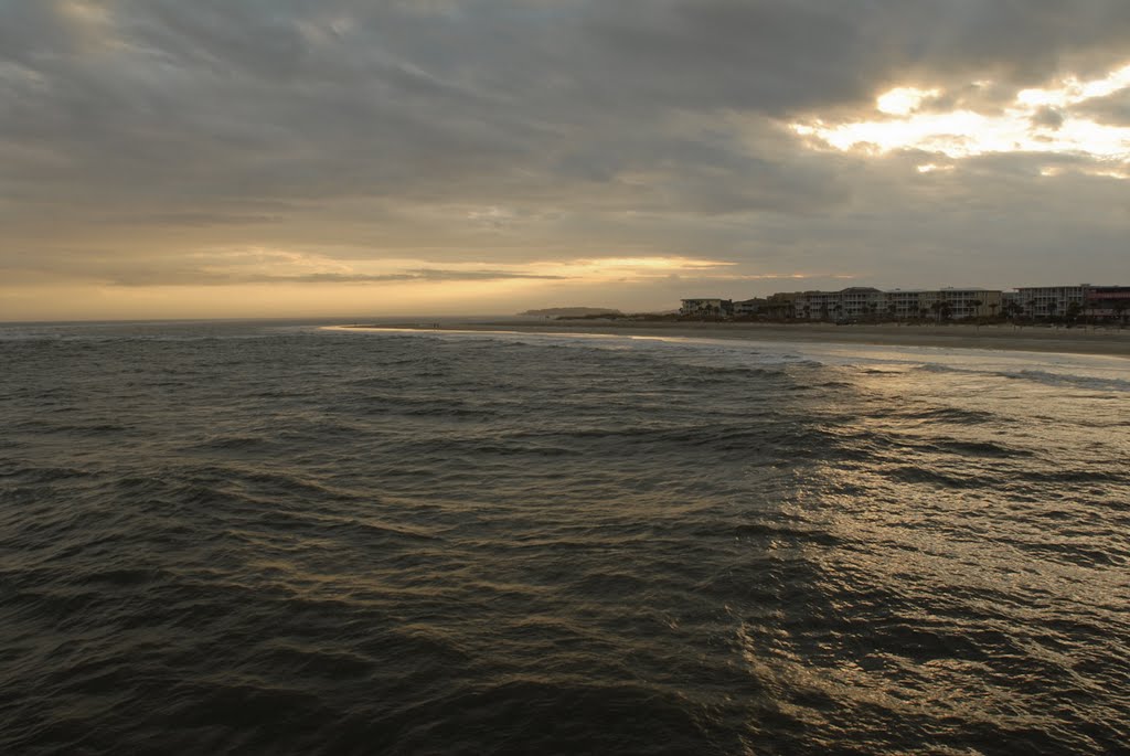 View from Tybee Island Pier in Winter at Sunset by maxpixel