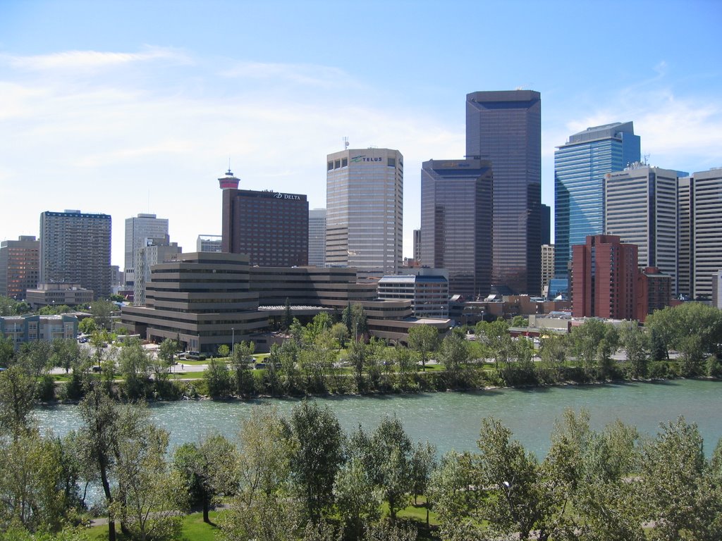 Harry Hays Building on Bow River by Peter Larkin