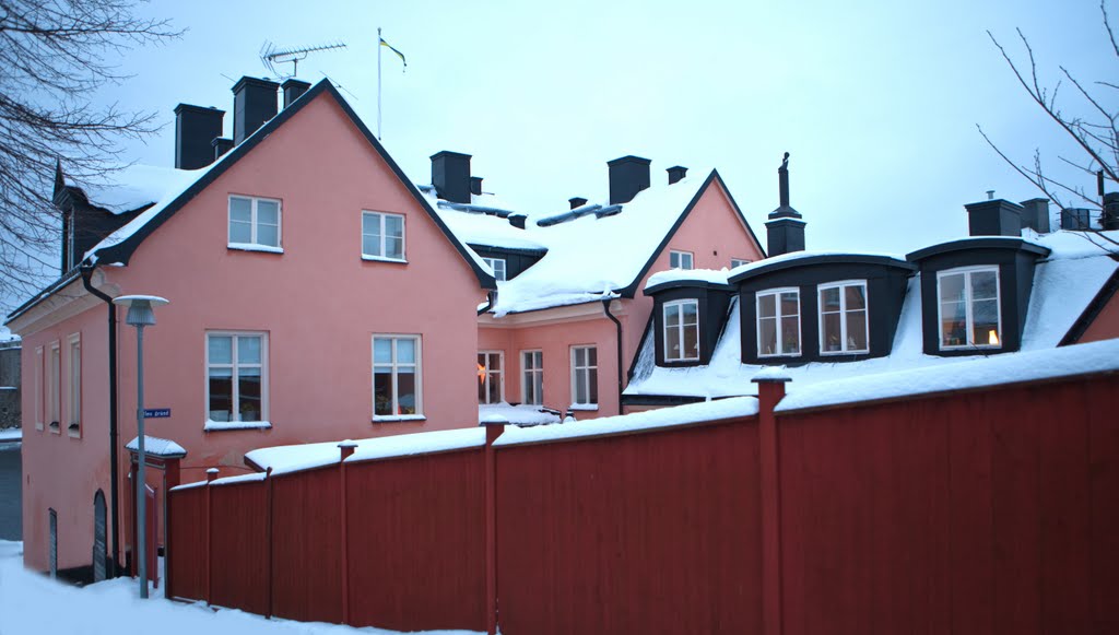 Vaxholm housing in winter by Bengt Nyman