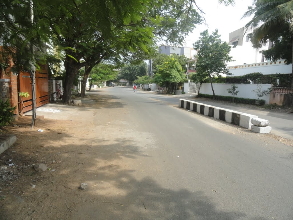 VIEW OF BEACH ROAD TOWARDS ASHTALAKSHMI TEMPLE by Sridhar Boopathy