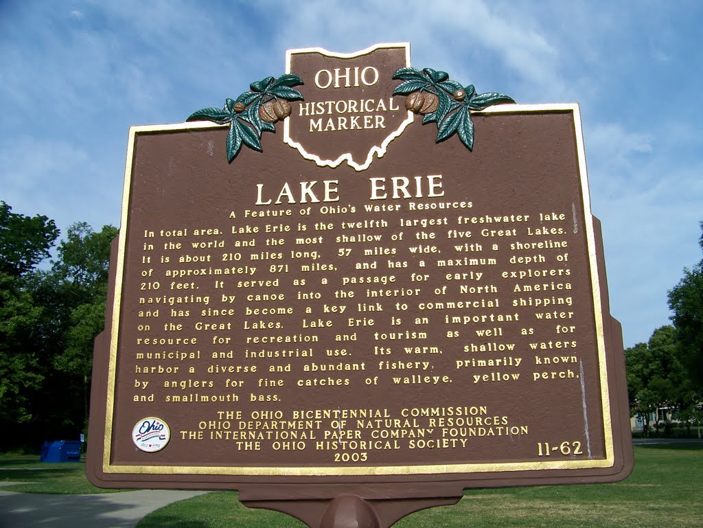 Ohio Historical Marker for Lake Erie by J&EDUCHESNE70