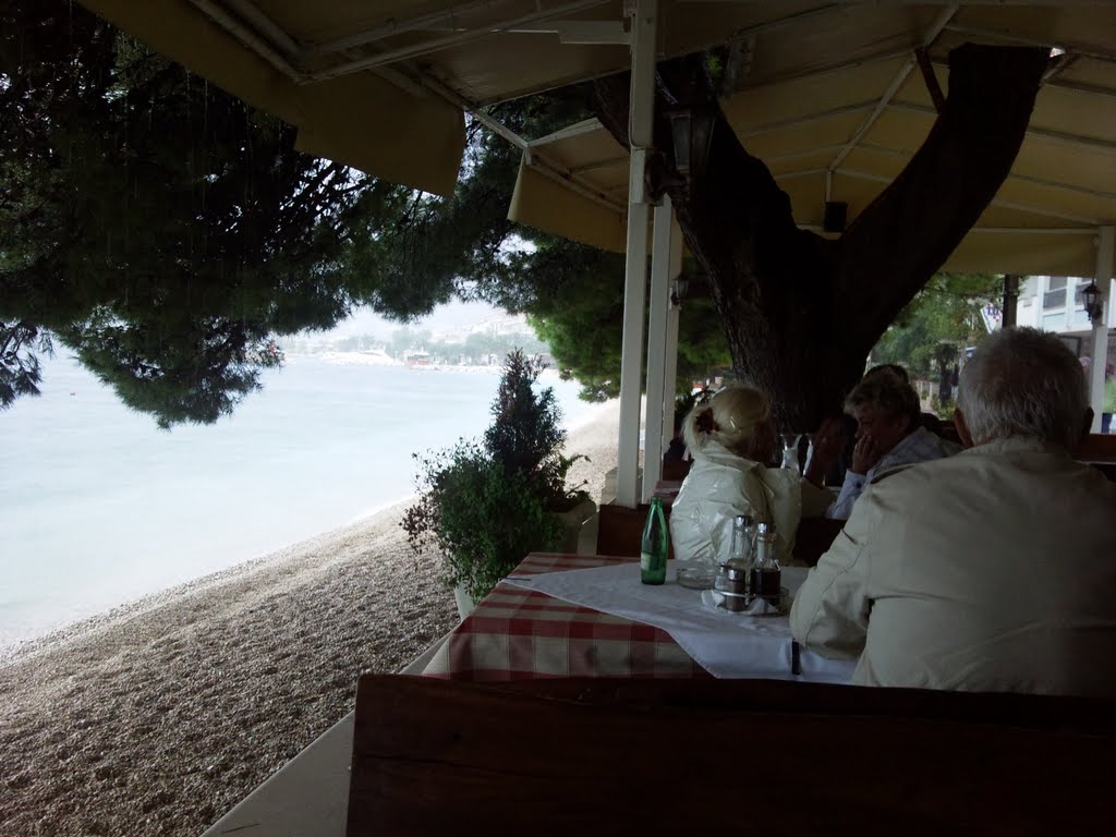 Beach in fornt of restaurant "Kok" by Kristina Wood