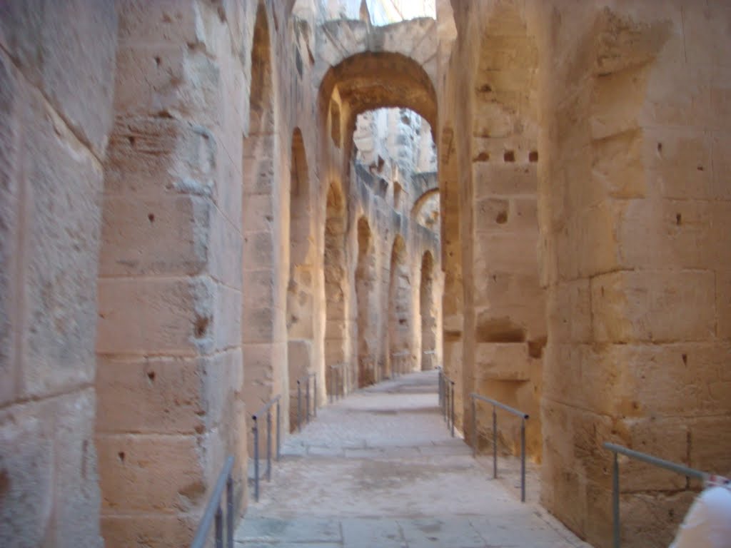 Beleza arquitetônica do interior do anfiteatro romano em Djem, Tunísia by faysca1983