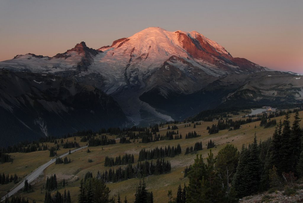 First light on Mount Rainier - 200709LJW by Larry Workman QIN