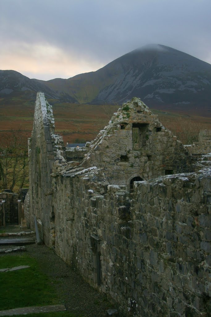 Murrisk Abbey and Croagh Patrick by Pogue Mahone