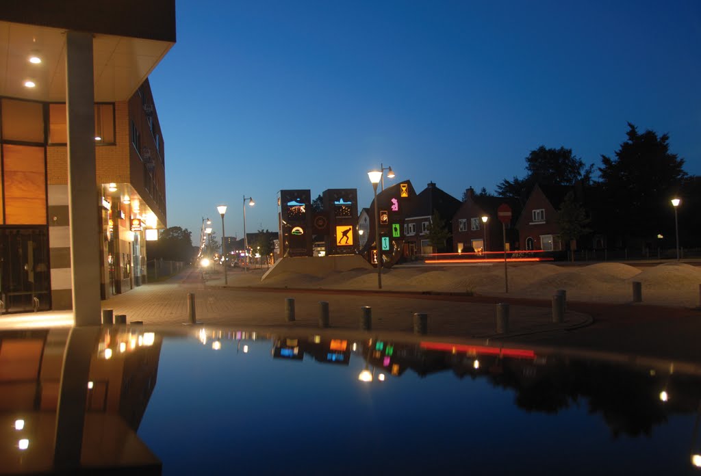 City of hoogezand at night by jan.vanthoff