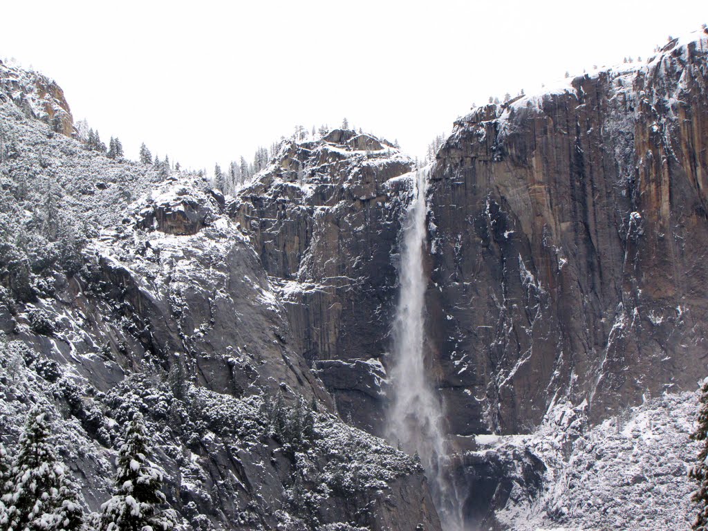 Lower Yosemite Falls in Winter by Nick_in_Napa