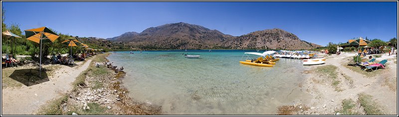 Lake Kournas - panorama by YO Lyangasov