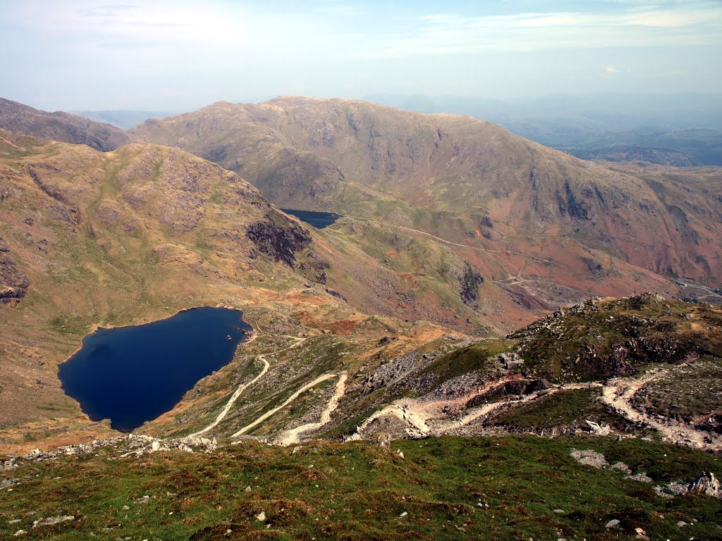 Low Water as we climb The Old Man of Coniston. by Bob McCraight