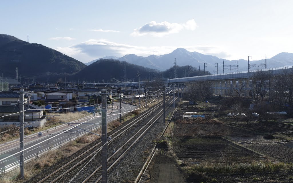 千曲市屋代　しなの鉄道線とJR長野新幹線 by makkisse999