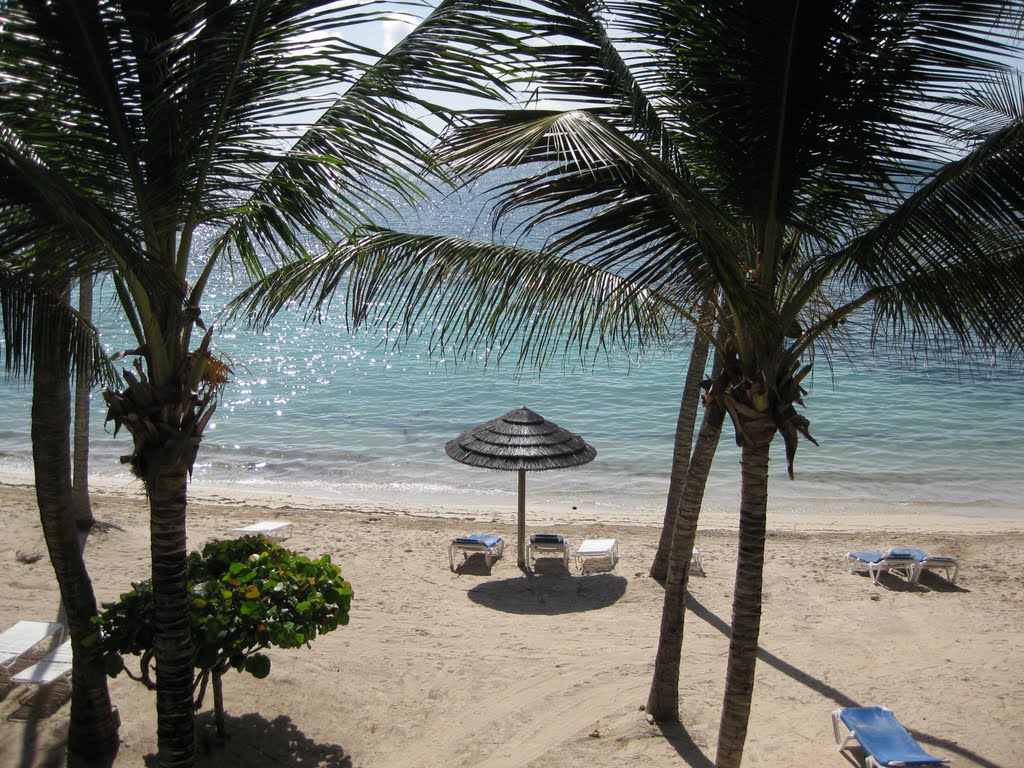 View from apartment onto Coco's Beach St James Antigua by RomaBlade