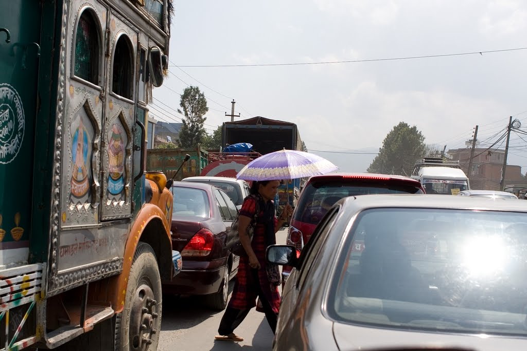 Kathmandu traffic by Sverre Esmark