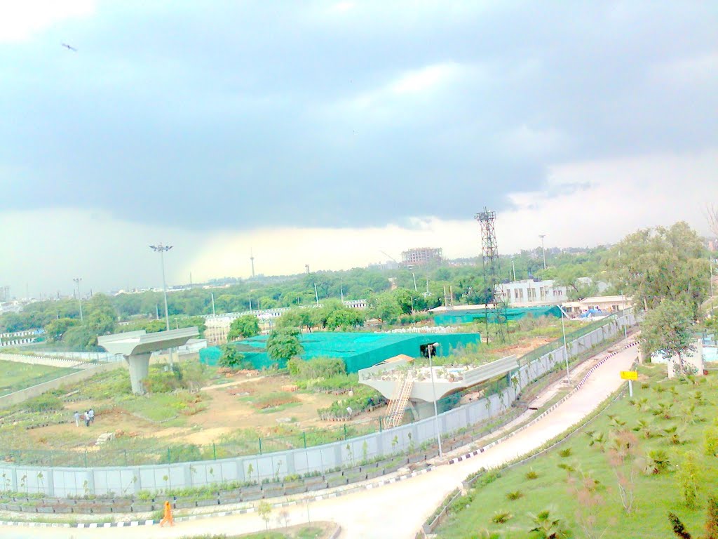 View of Orchid At Mukarba Chowk from the Flyover by Saurabh Gaur