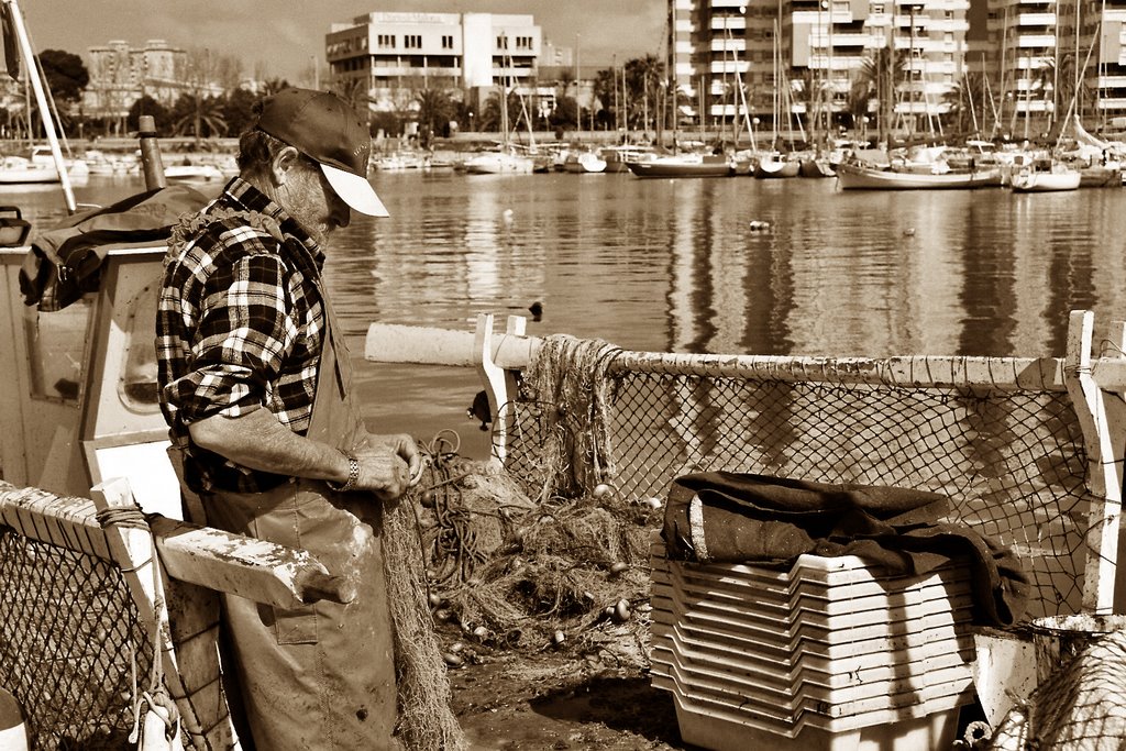 Pescador Portixol Mallorca by Roy Mitchell by Fay Mitchell