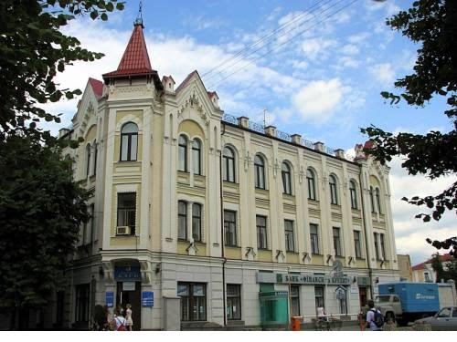 The house of the factory owner G. Tribel in the Neo-Gothic style built in 19 age (now the office of Energobank) by Elen Engel