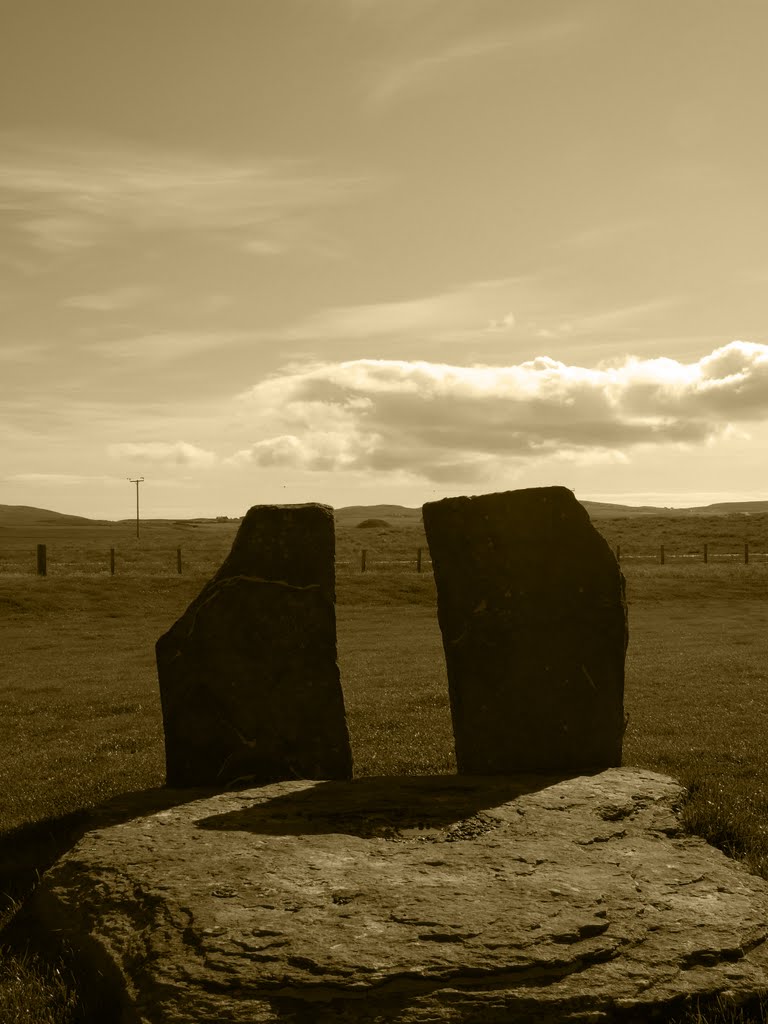 View of Meashowe from standing stone of Stenness by TAM_B_2000