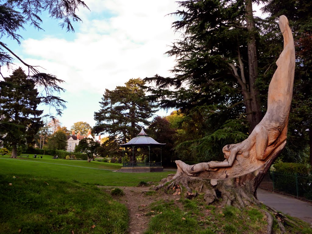 "Water Sustains Life" - Great Malvern Priory Gardens Chainsaw Sculpture by northbynorthwest