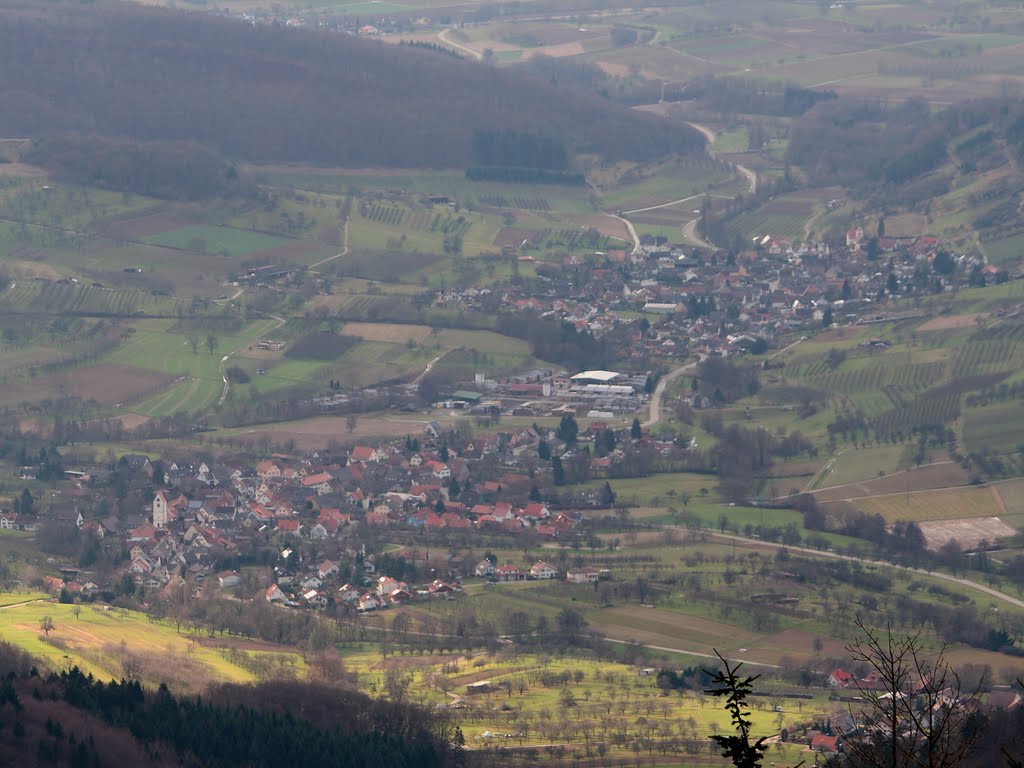 Blick vom Hochblauen auf Ober- und Niedereggenen by Walter Brunner