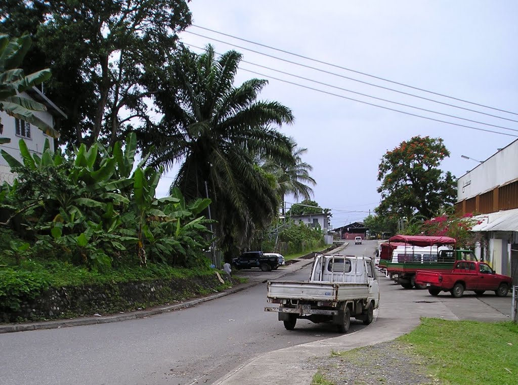 Looking down Frigate Street from near Butibum Road in VOCO Point area in LAE, PNG, on 24-08-2004 by Peter John Tate,