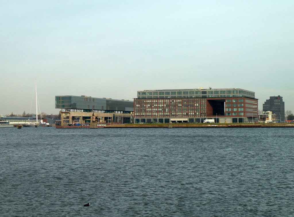 HOUTHAVENS. View on Amsterdam North, the Kraanspoor building and HEMA headquarters. The immenseness of these structures is a bit lost here. by AmsterdambyPictures