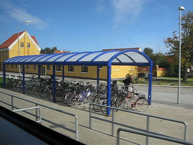 View from a train at Aalbæk railway station, Denmark 2009 by Biketommy