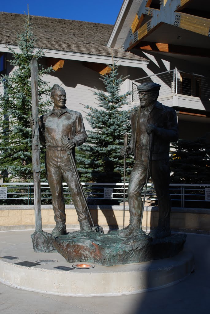 Joe quinney, alf engen statues by dschmitz