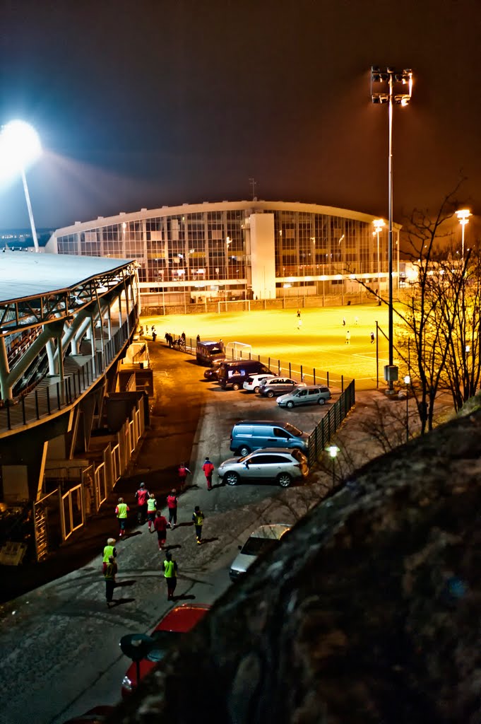 Football practices near by Helsinki stadium by Antti Verkasalo