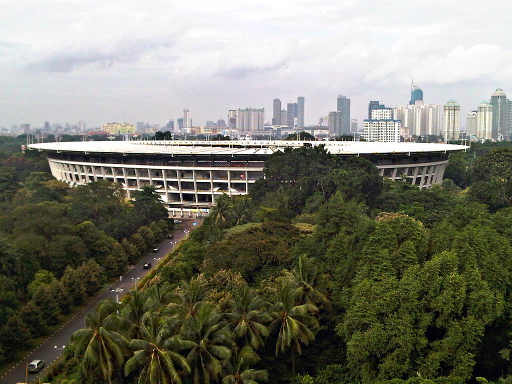 Stadion Utama Gelora Bung Karno, view from Wisma Fajar 2 by Nur Cholis