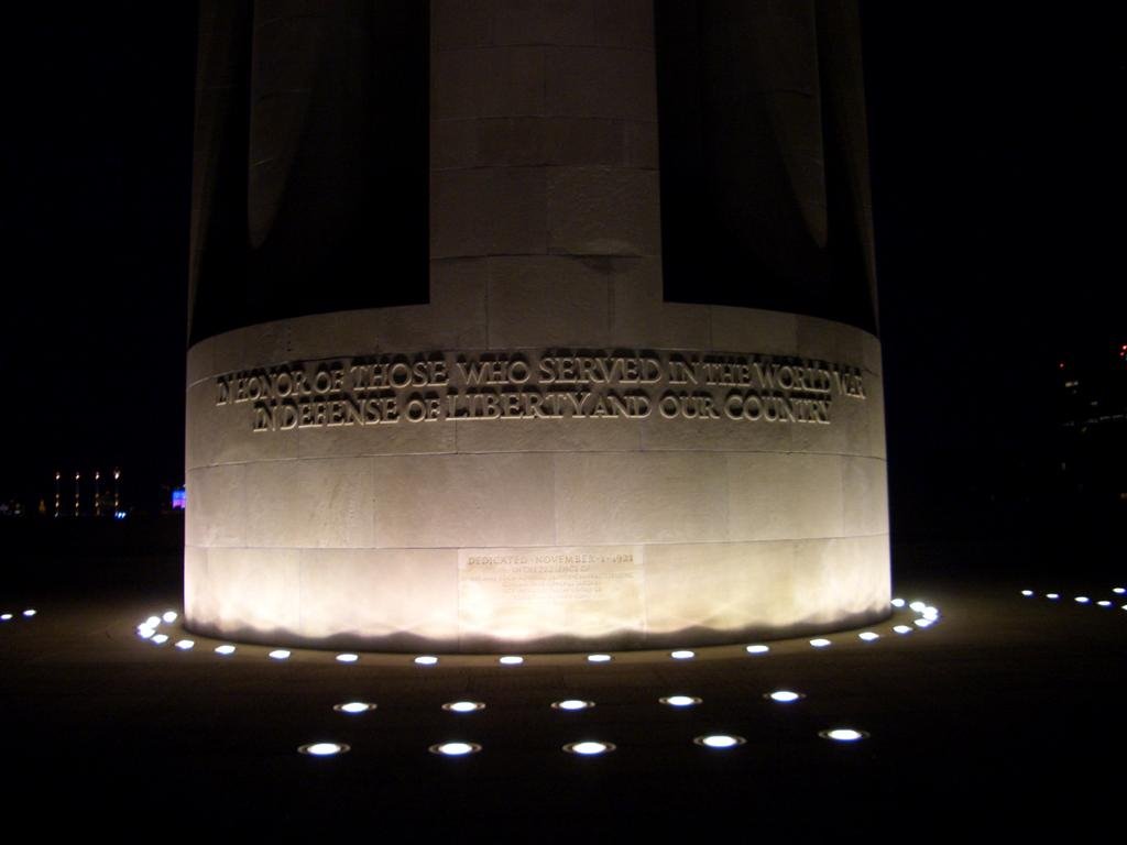 Dedication, night shot, Liberty Memorial, Kansas City, MO by Maxine Arnoldy